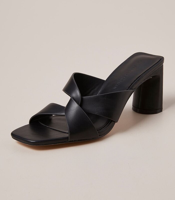 heeled mules black