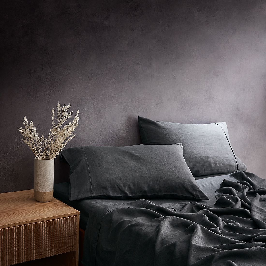 Lilah Linen Sheet Set Charcoal Target Australia