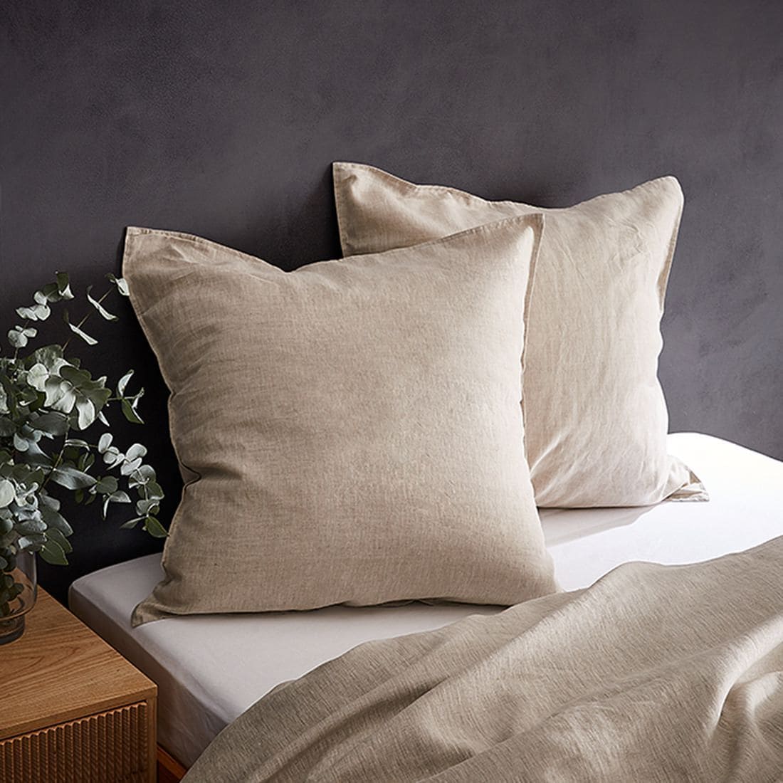 Lilah Linen European Pillowcase - Flax 