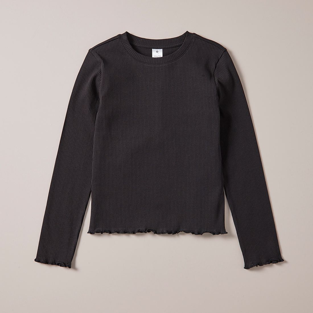 Rib Long Sleeve Top - Black | Target 