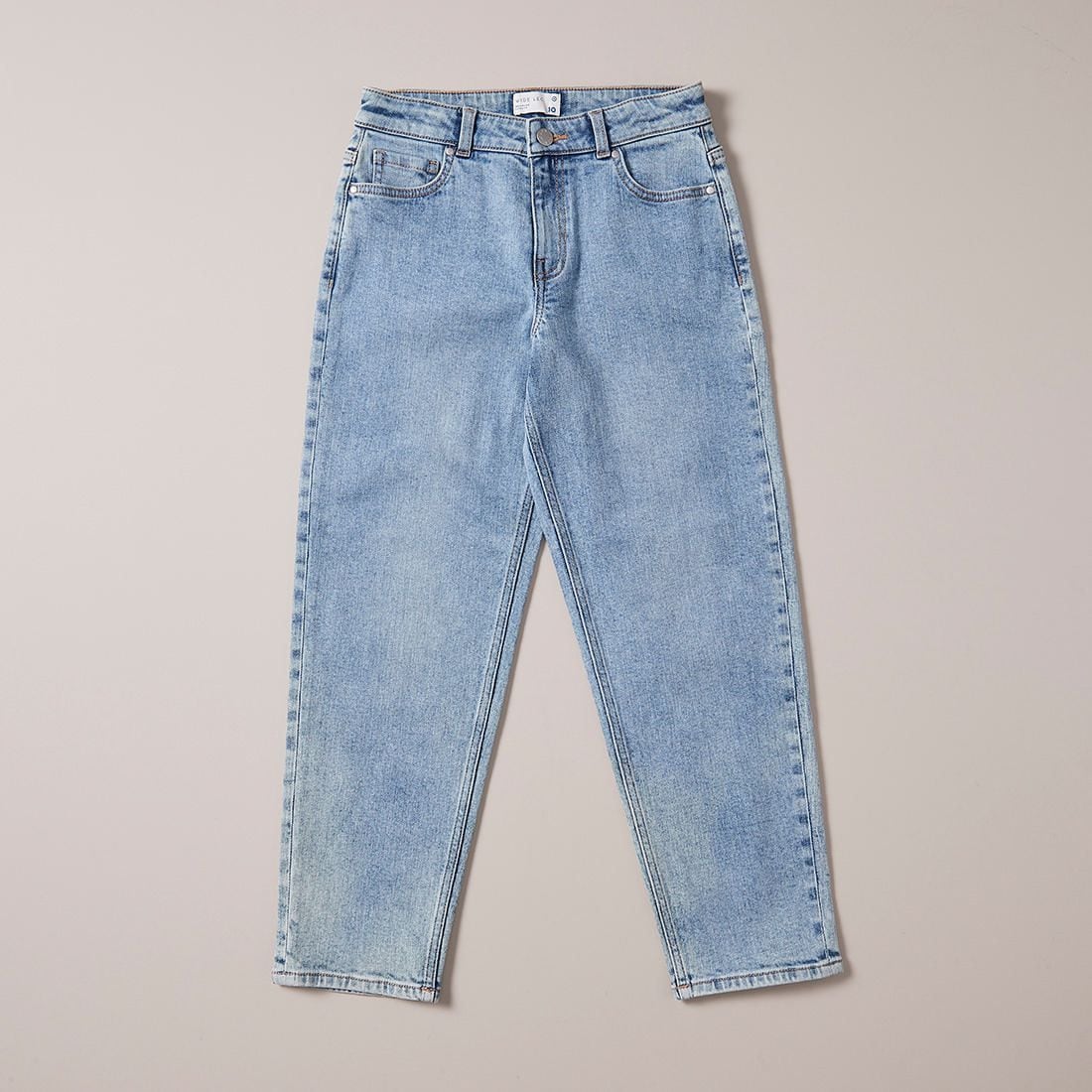 Straight Leg Denim Jeans - Light Blue 