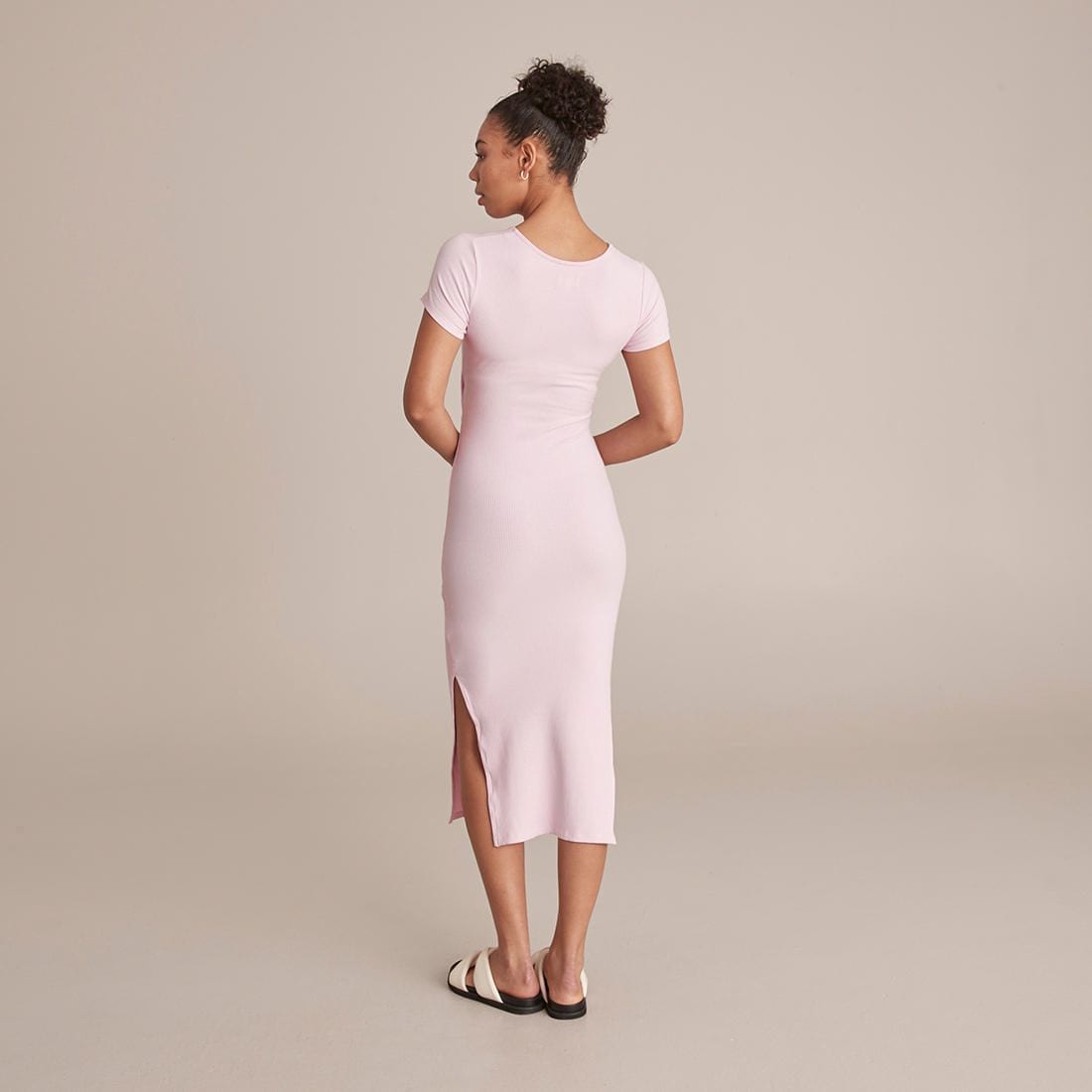 Lily Loves Ruched Front Ribbed Midi 