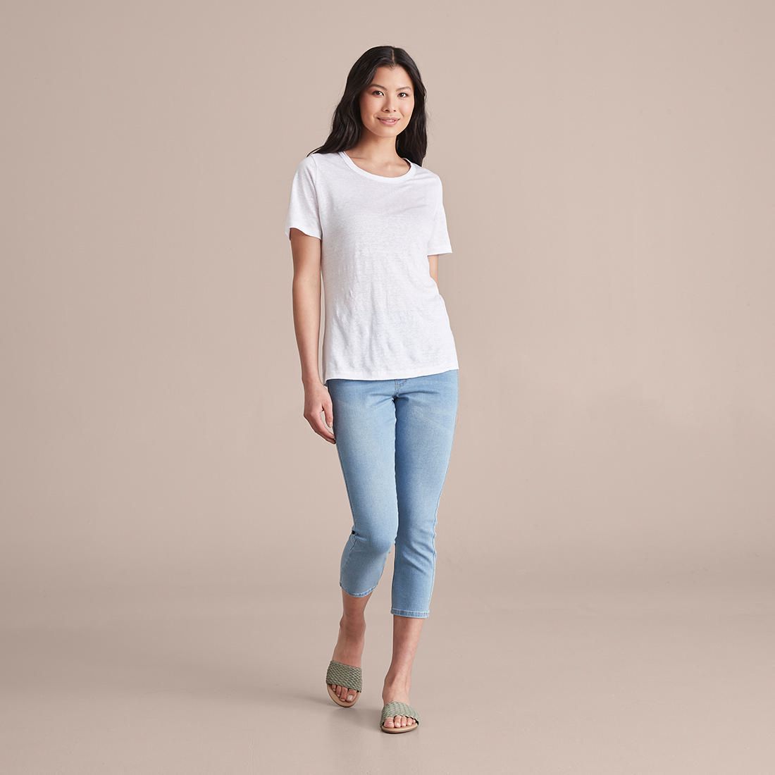Lydia High Rise Capri Length Denim 