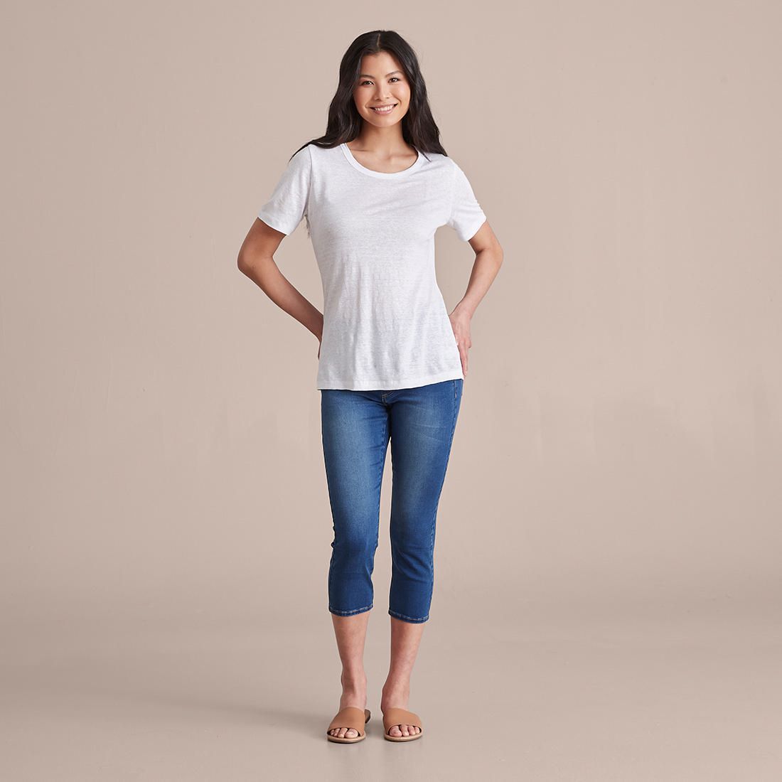 Lydia High Rise Capri Length Denim 