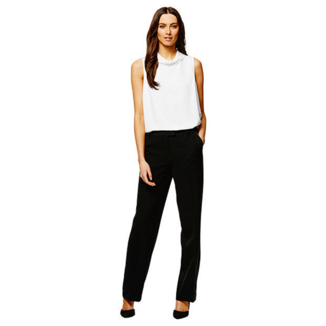 Tailored Wide Leg Pants - Black 