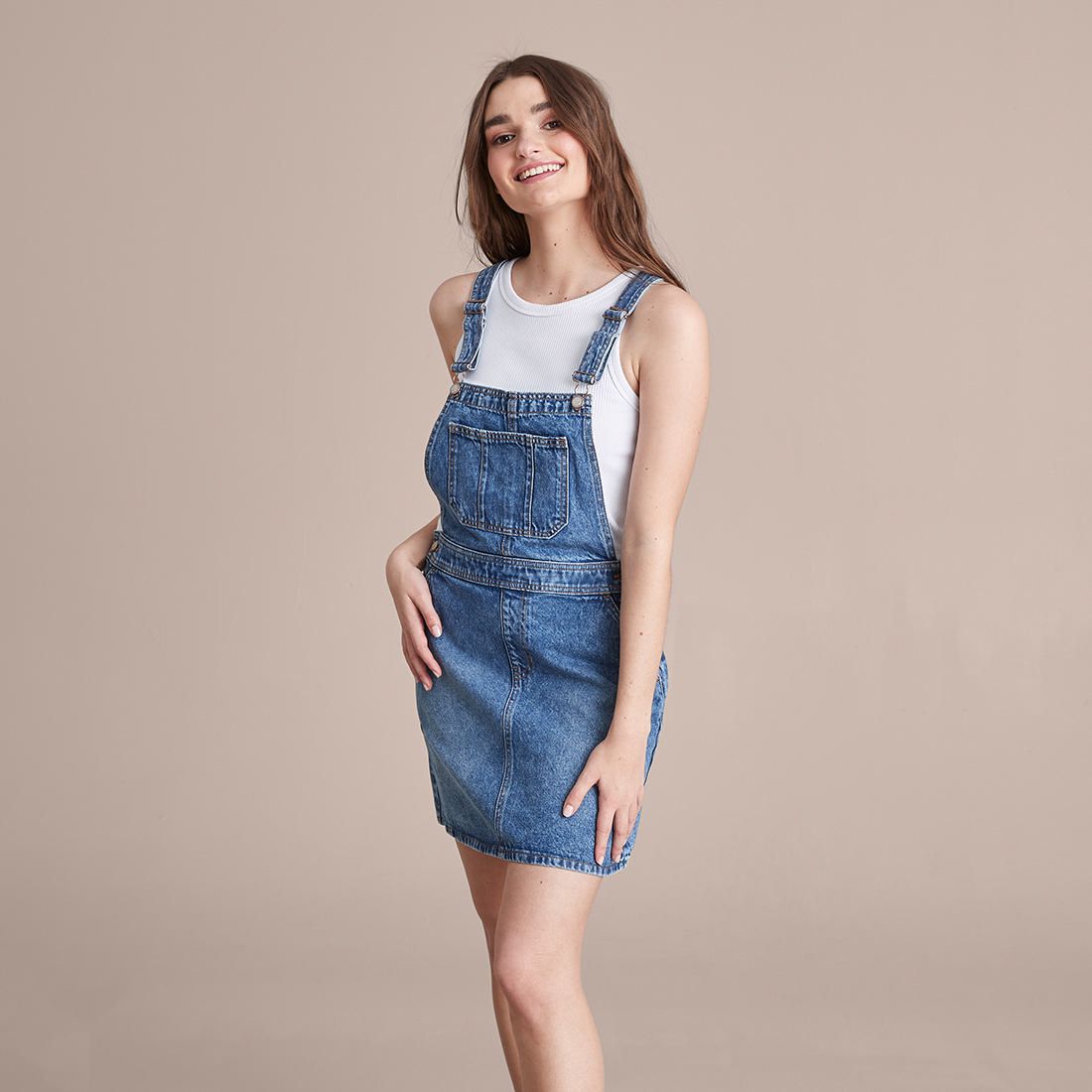 jeans pinafore dress