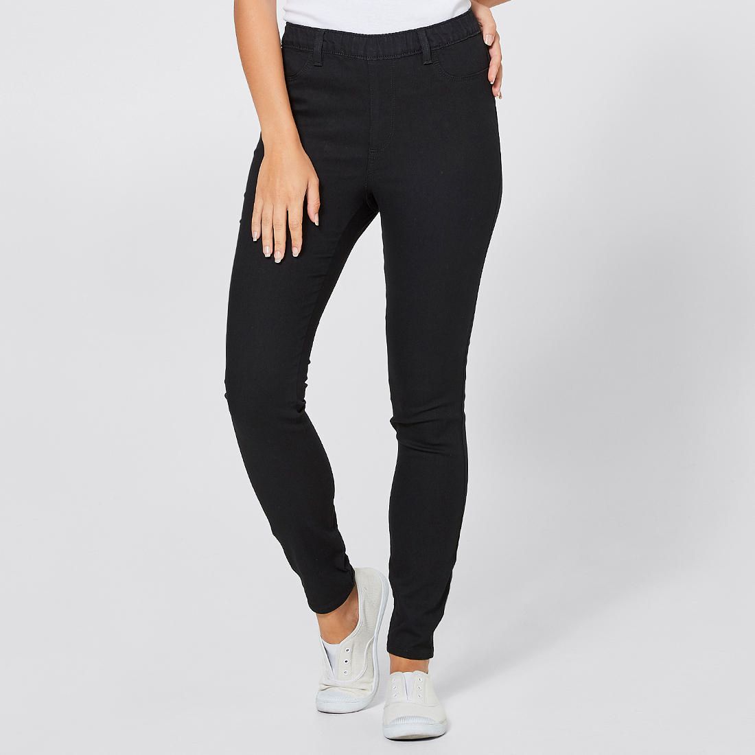 mid rise black jeggings
