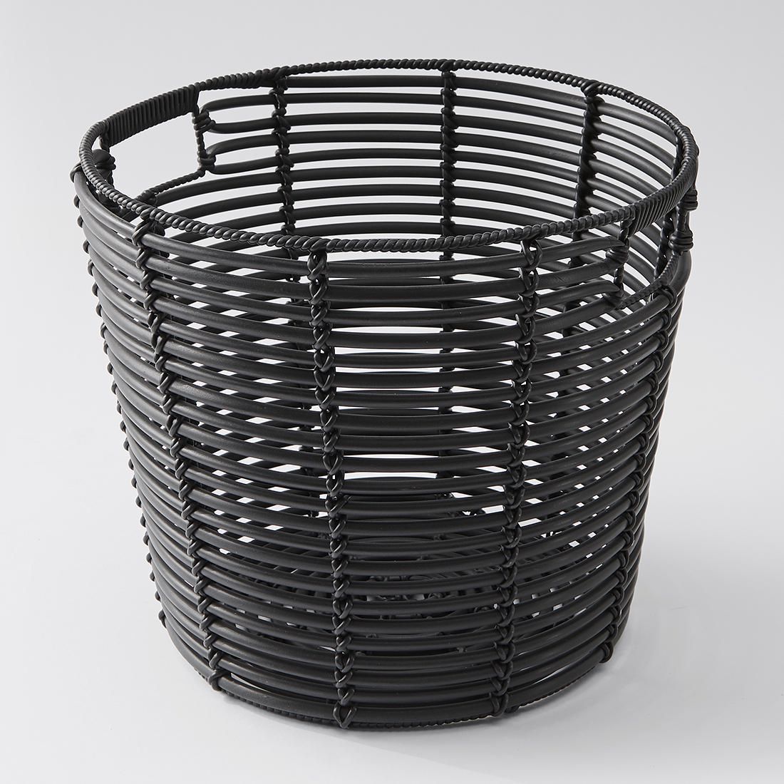 small black laundry basket