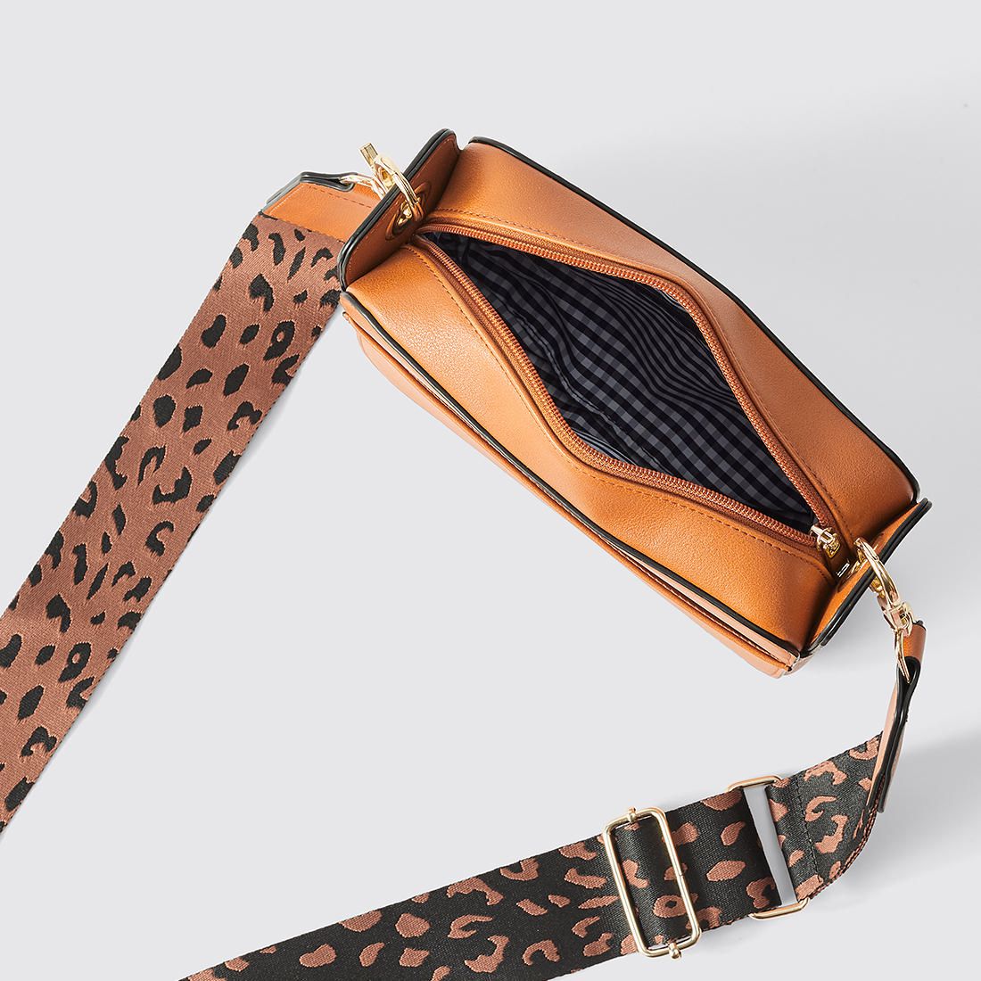 tan bag strap