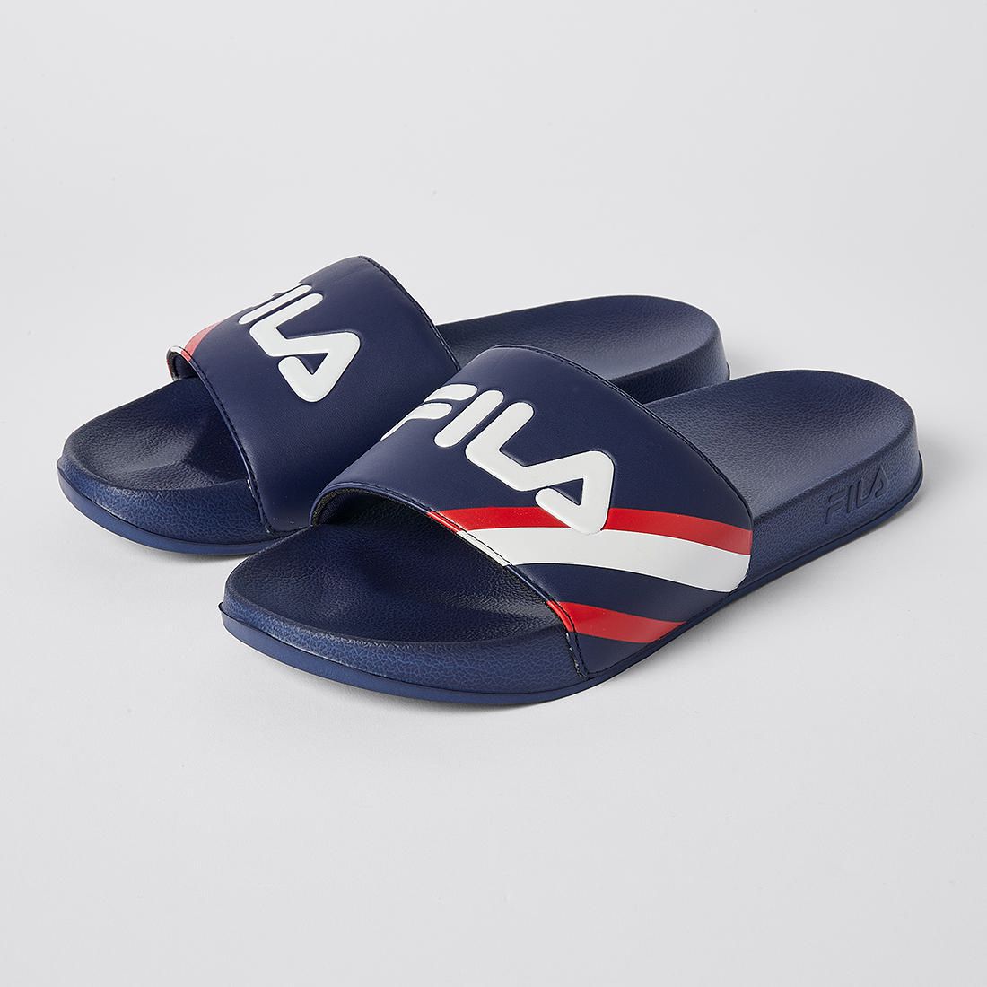 fila blue slides