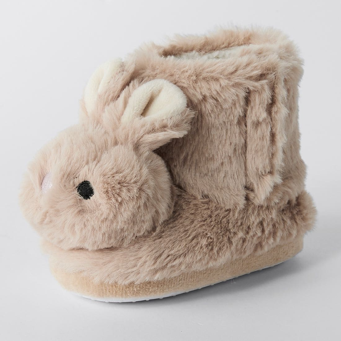 Baby Furry Bunny Boot Slipper - Beige 