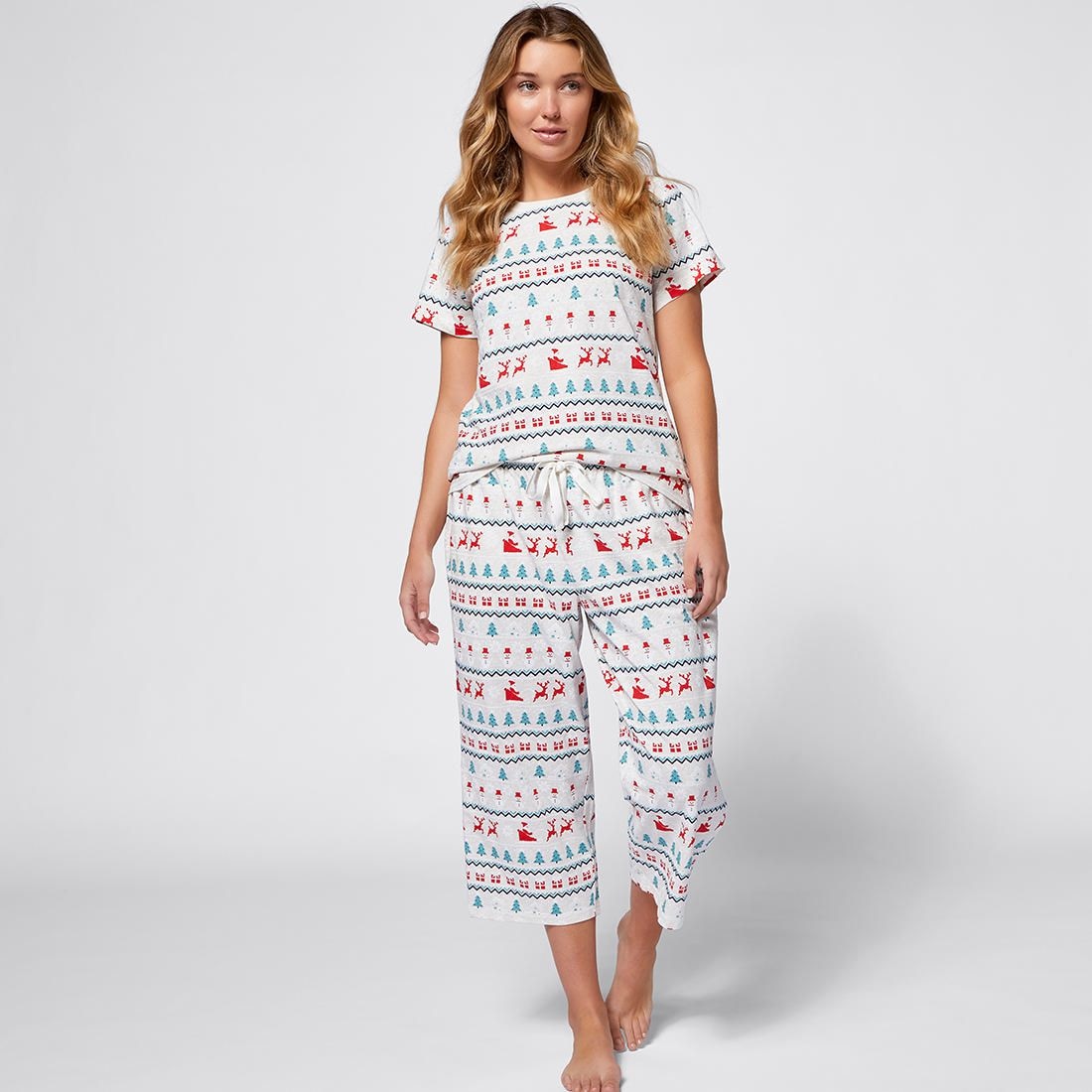 Christmas Womens Fairisle T Shirt And 3 4 Pants Sleep Set Target Australia