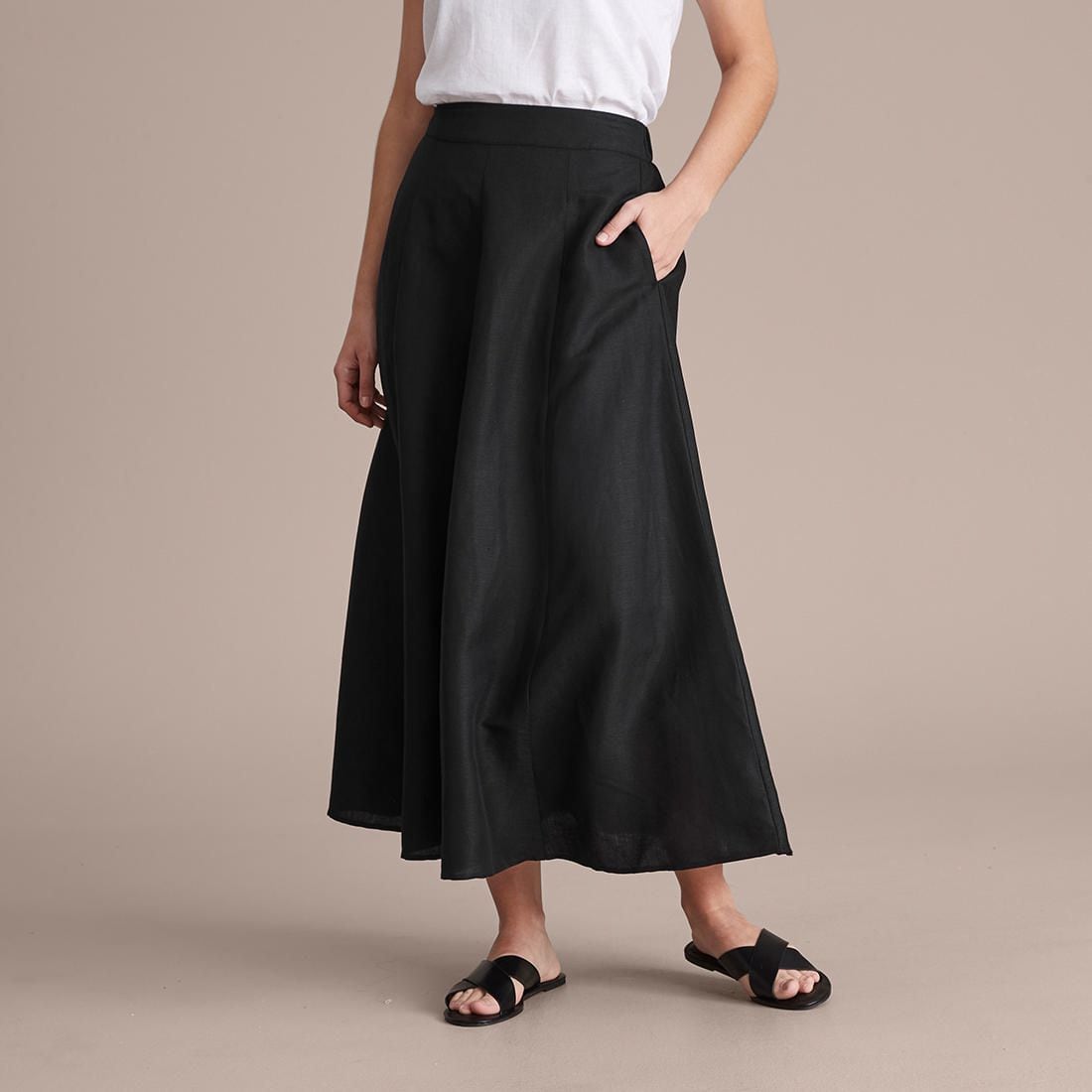 midi skirt linen