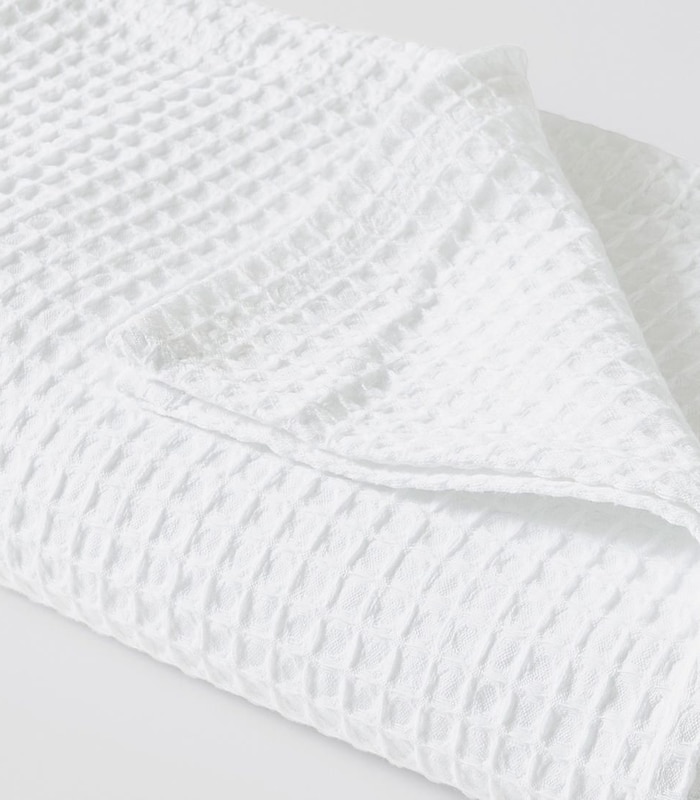 Chunky Waffle Blanket White atelieryuwa.ciao.jp