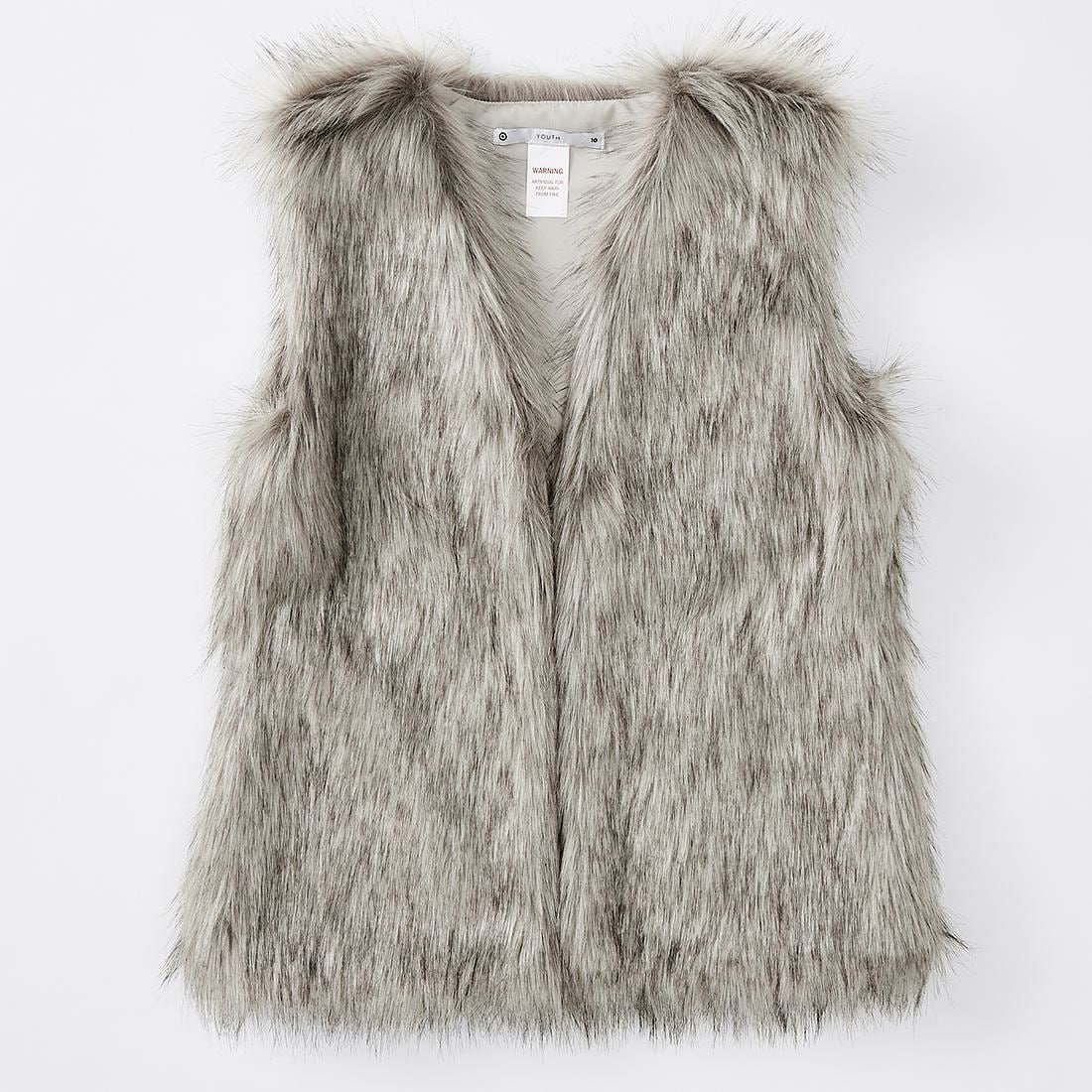 womens faux fur vest target