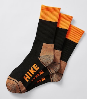 3 Pack Work Technology Hike Socks - Orange