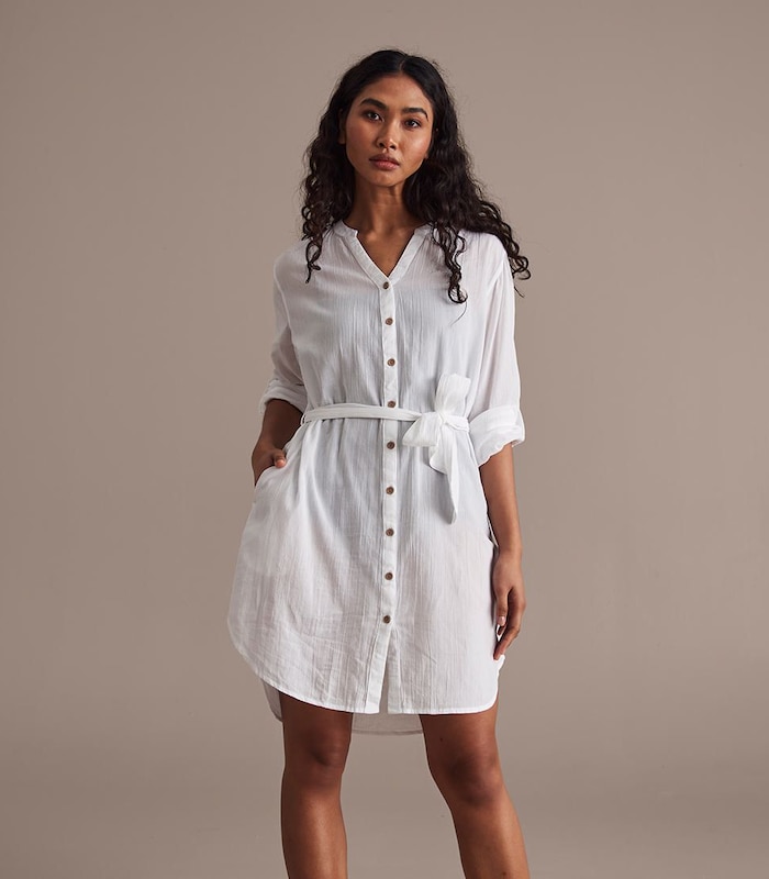 Longline Crinkle Shirt Dress | Target Australia