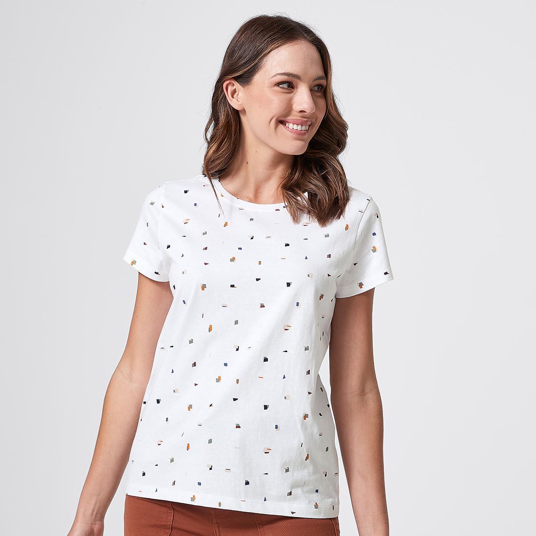 Printed Organic Cotton T-Shirt - White 