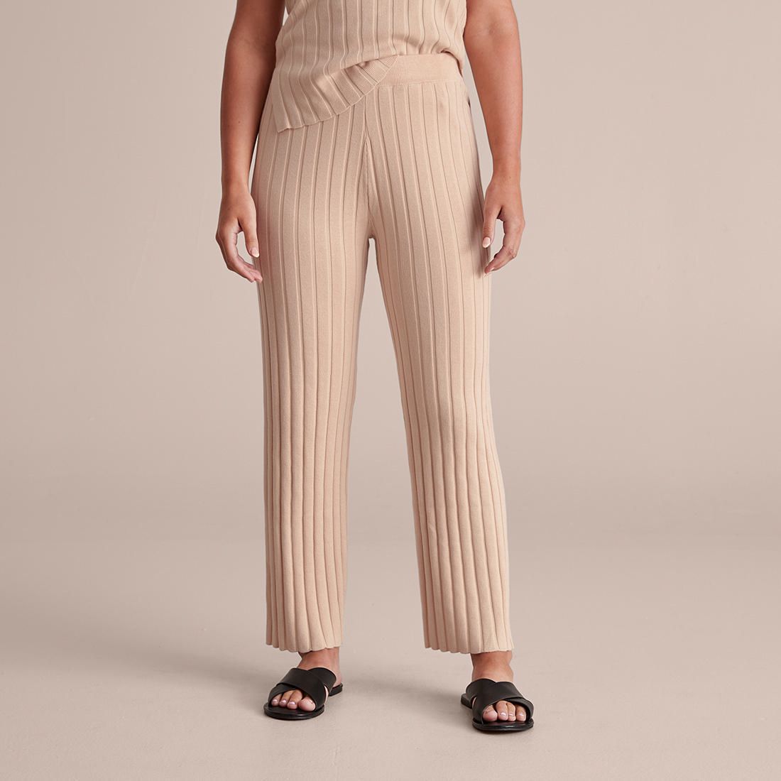 Dannii Minogue Knitted Rib Wide Leg 