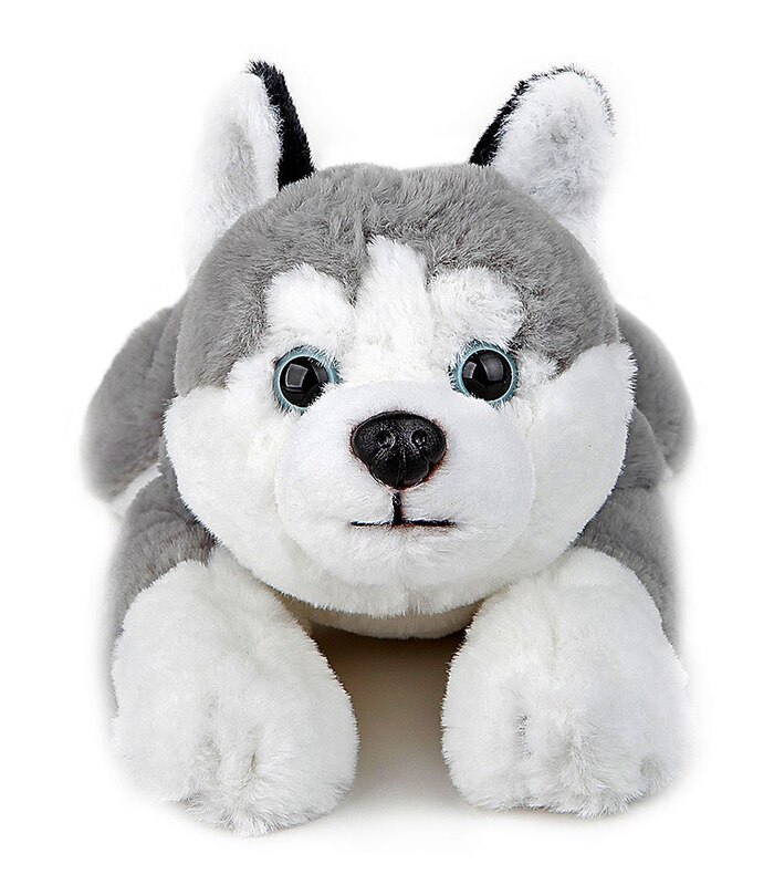 FAO Schwarz - Toy Plush Lying Husky 15