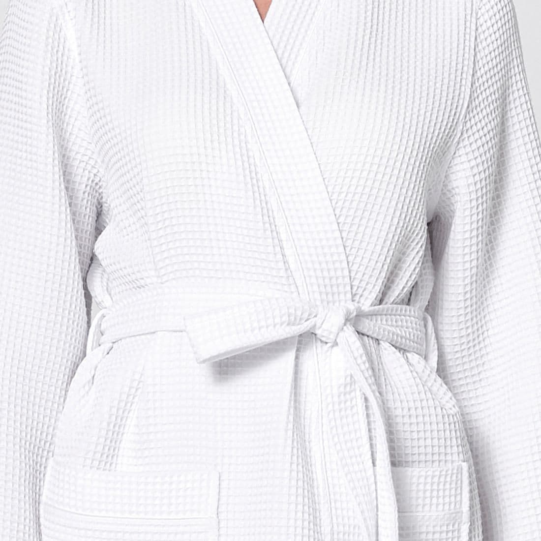 waffle dressing gown white