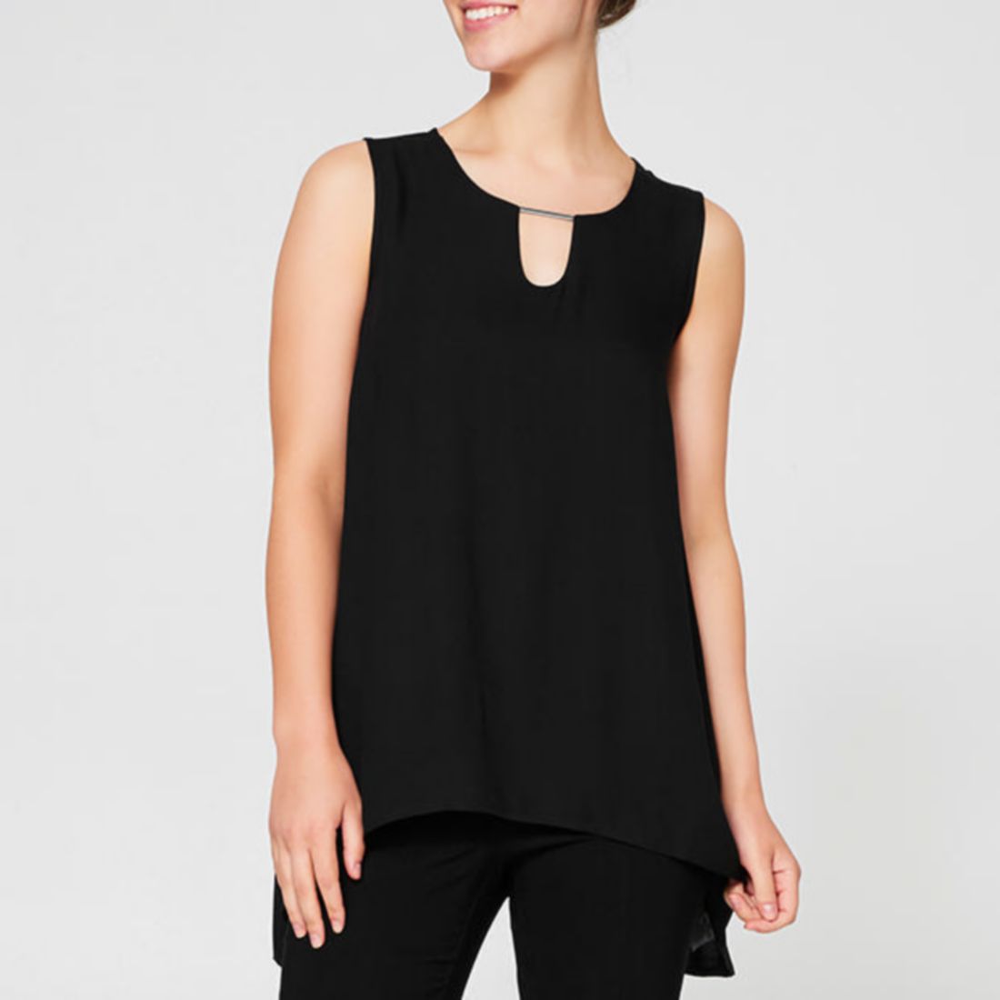 Asymmetrical Hem Top - Black | Target 