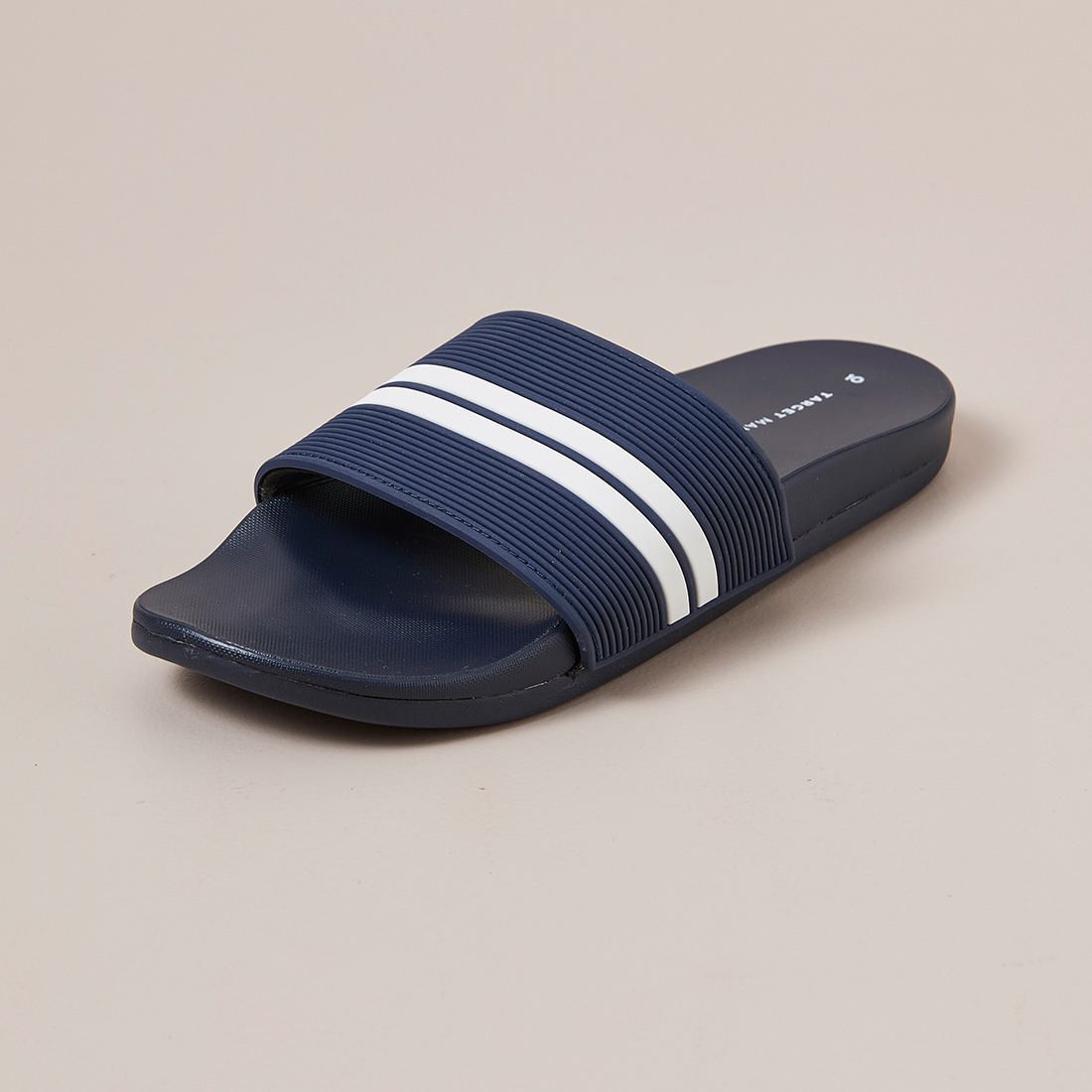 Mens Stu Stripe Slides - Navy Blue 