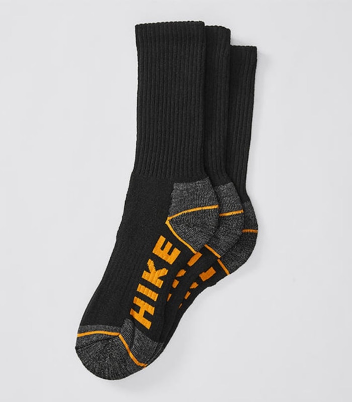 Men's 3 Pack Work Technology Hike Socks - Black