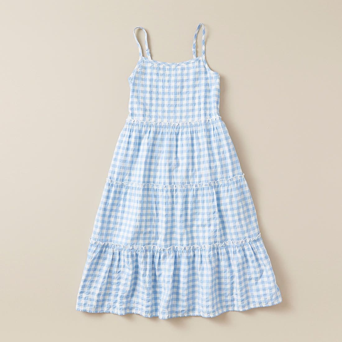 gingham blue and white dress