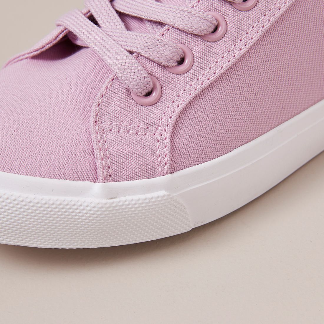 pink canvas trainers