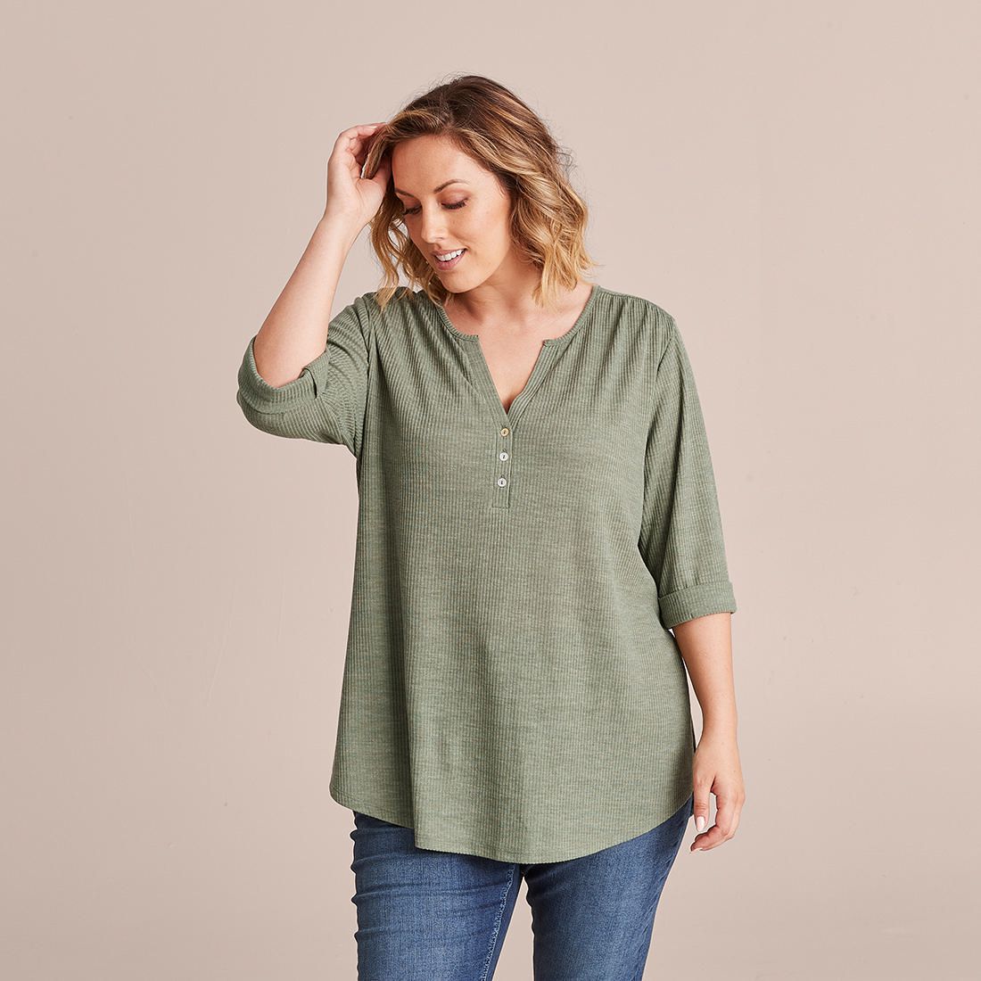 Curve Long Sleeve Henley Top | Target 