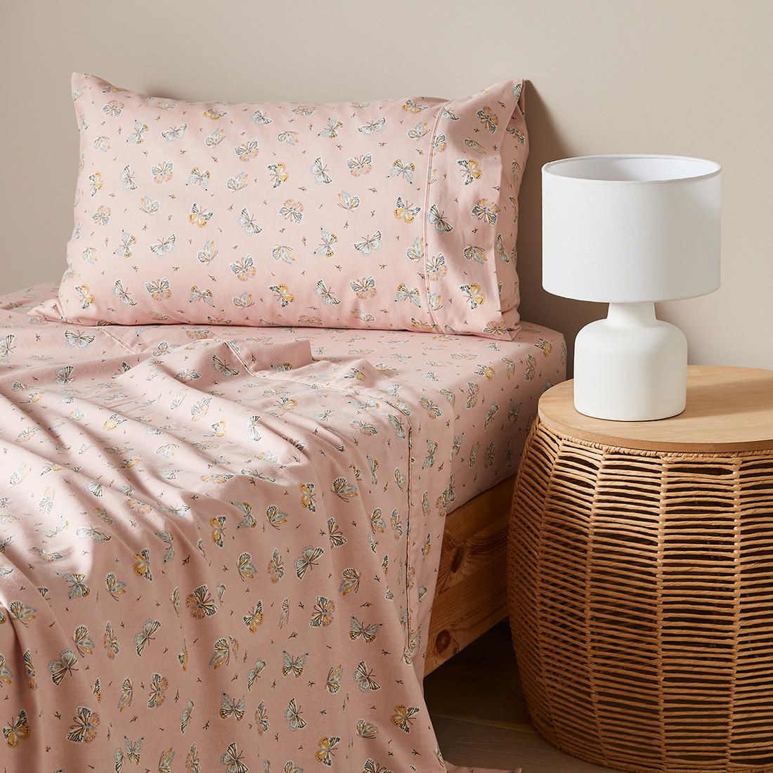 Printed Flannelette Sheet Set 