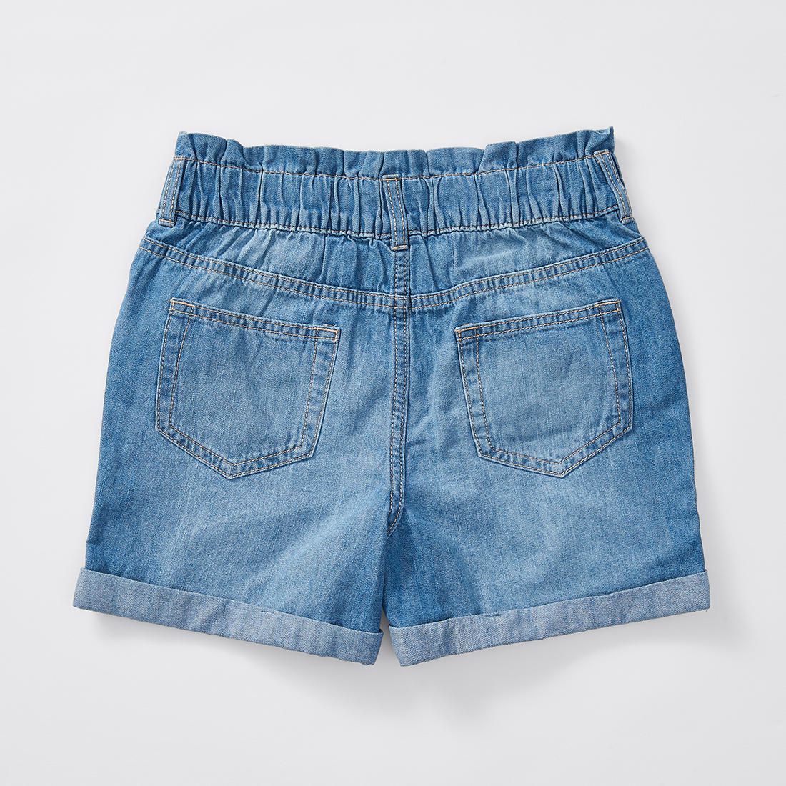 chambray paperbag shorts