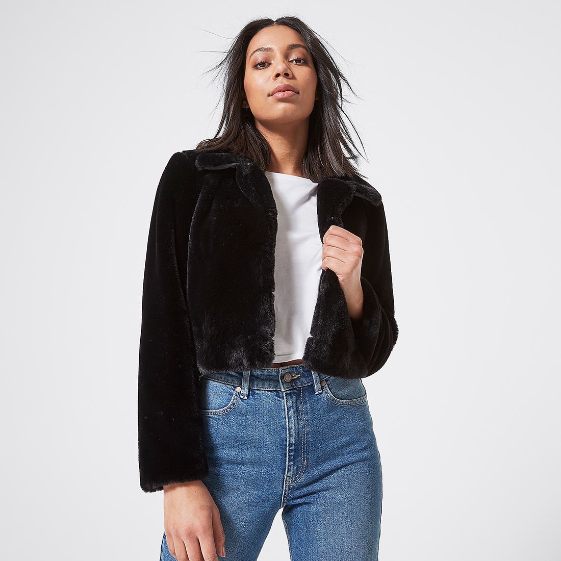 faux fur jacket target australia