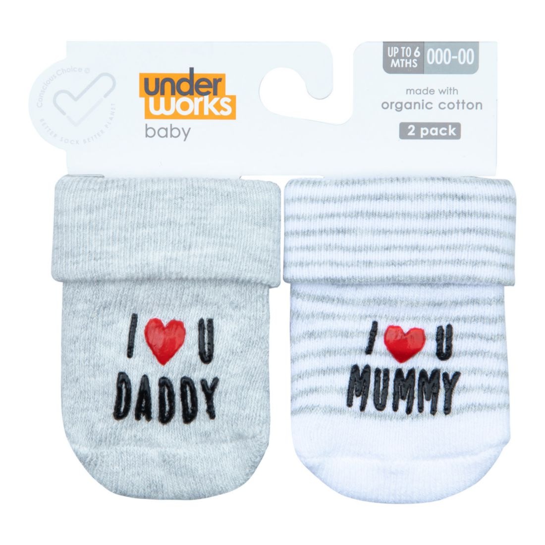 2 Pack Underworks Baby Organic Cotton Socks Target Australia