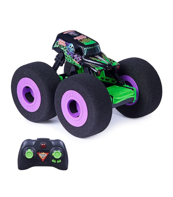 Monster Jam, Official Mega Grave Digger AllTerrain Remote Control Monster Truck With Lights, 1
