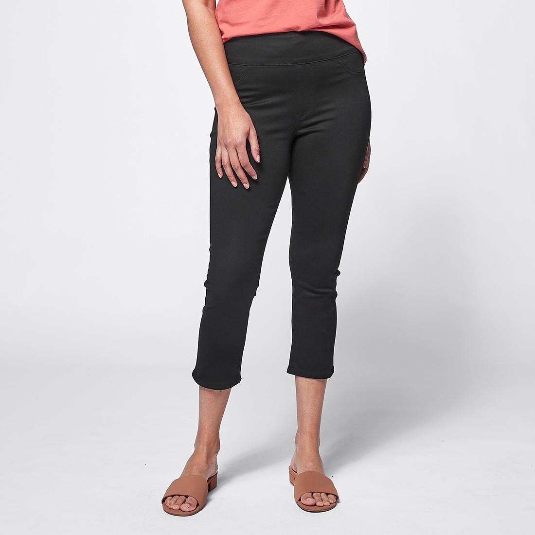 denim high rise capris