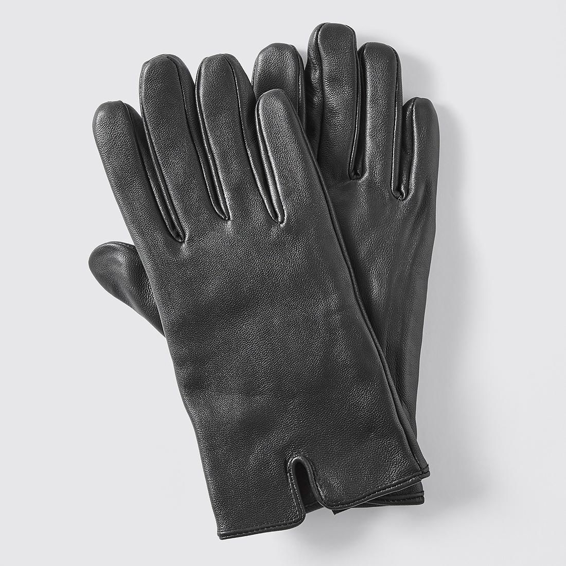 buy black leather gloves