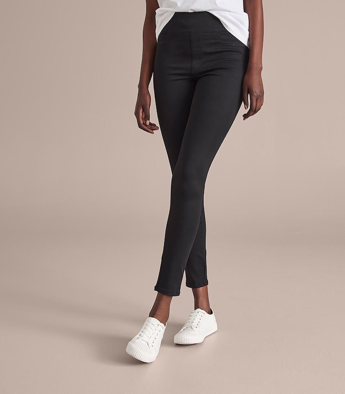high rise black jeggings