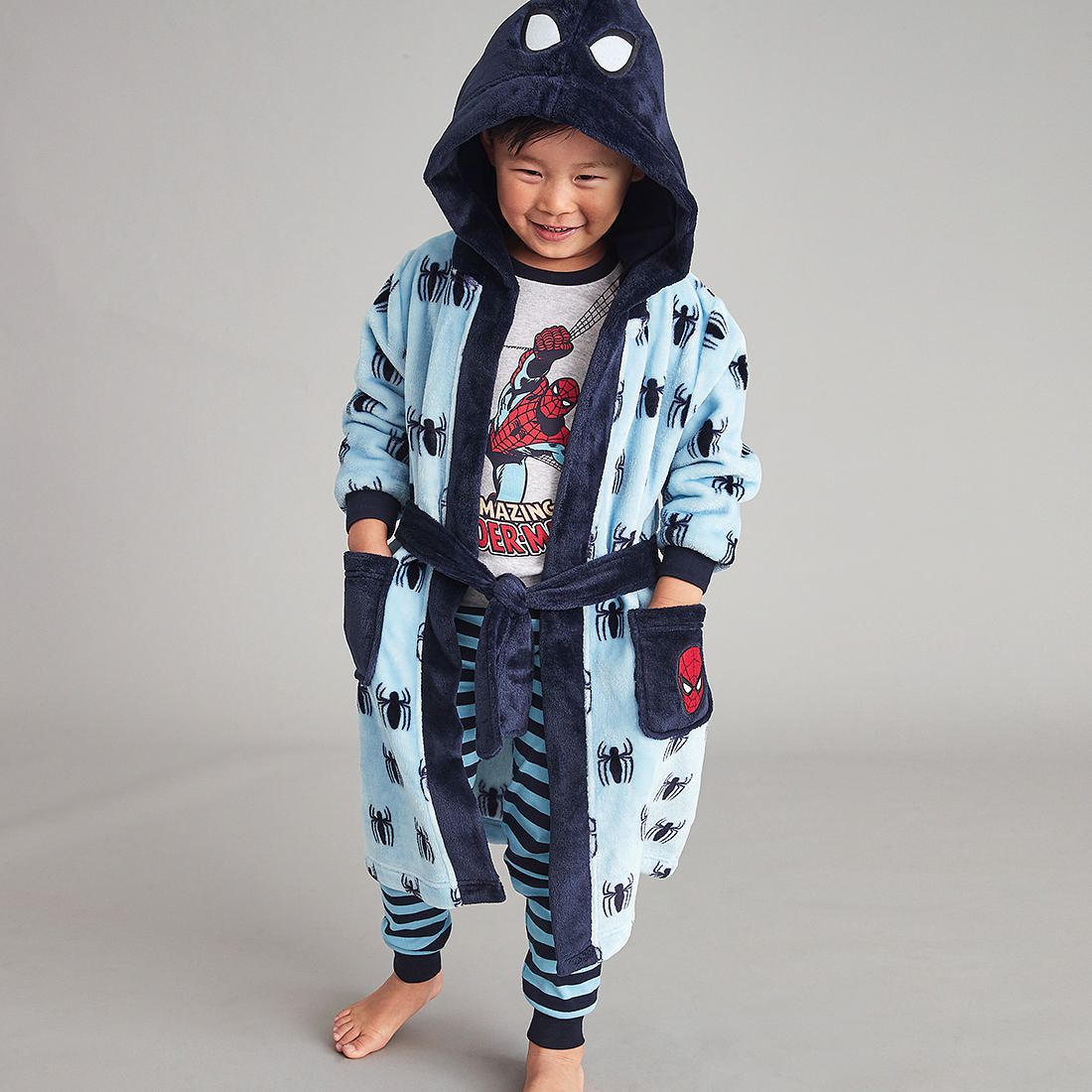 boys spiderman dressing gown