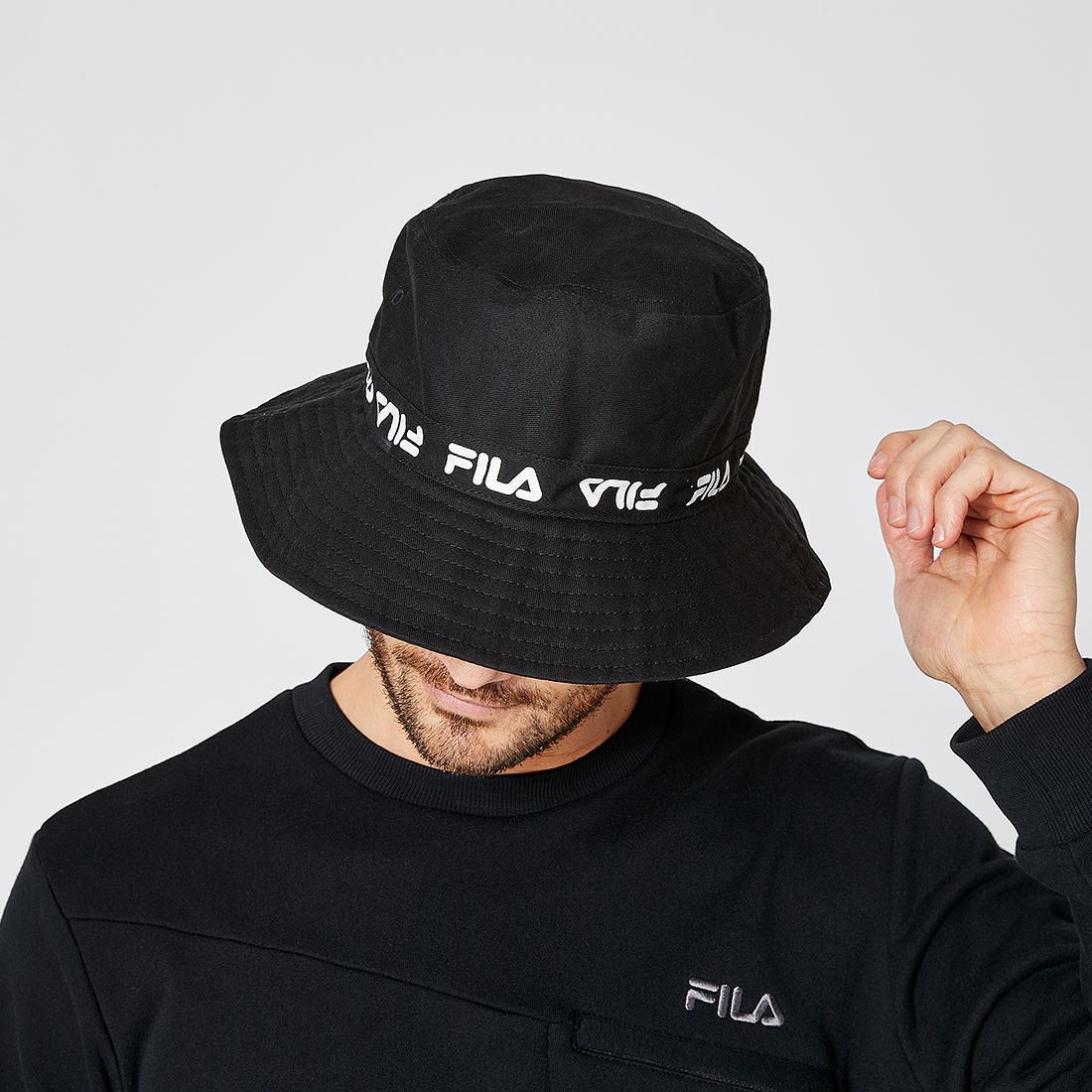 bucket hat fila black