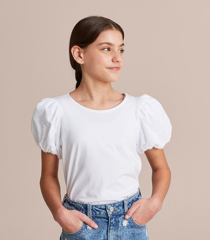 puffed sleeve t shirt