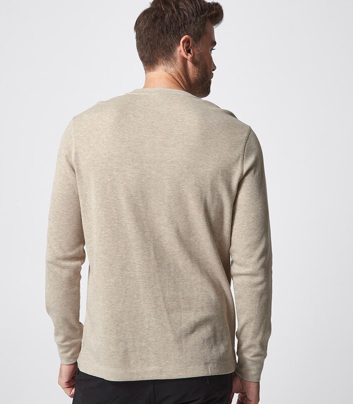 waffle henley long sleeve top oatmeal target australia