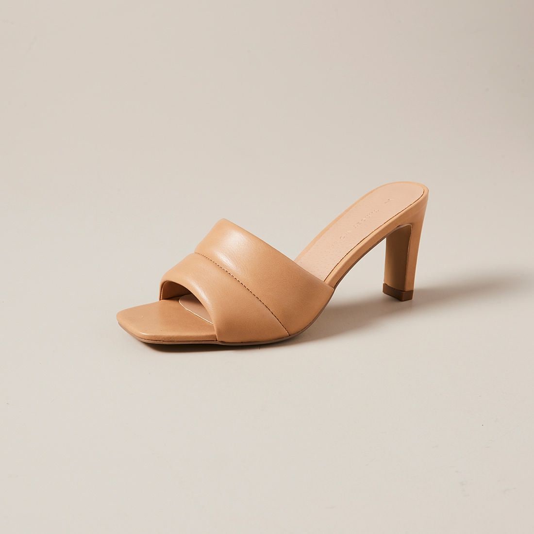 tan mules heels