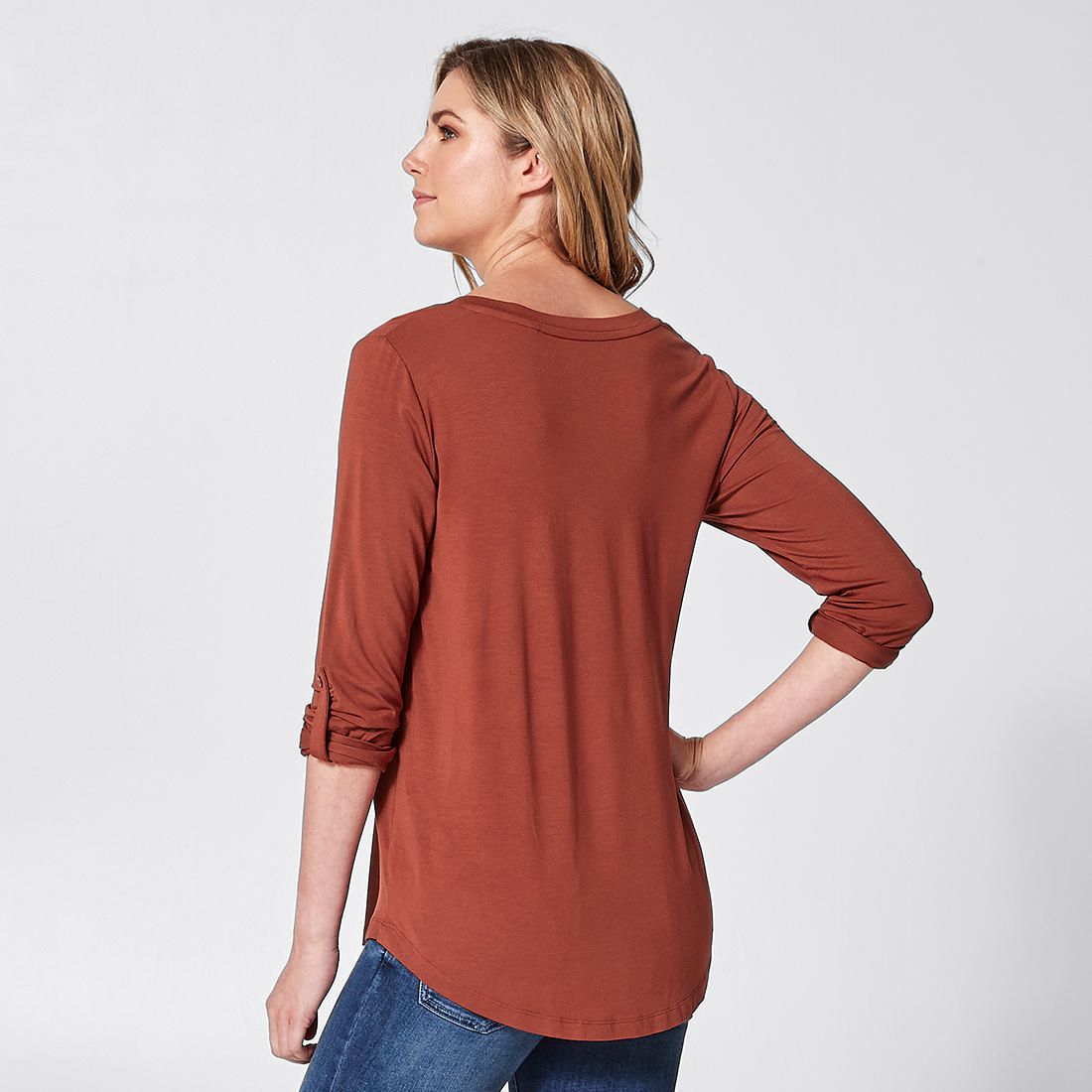 Rory Henley Long Sleeve Top - Burnt 