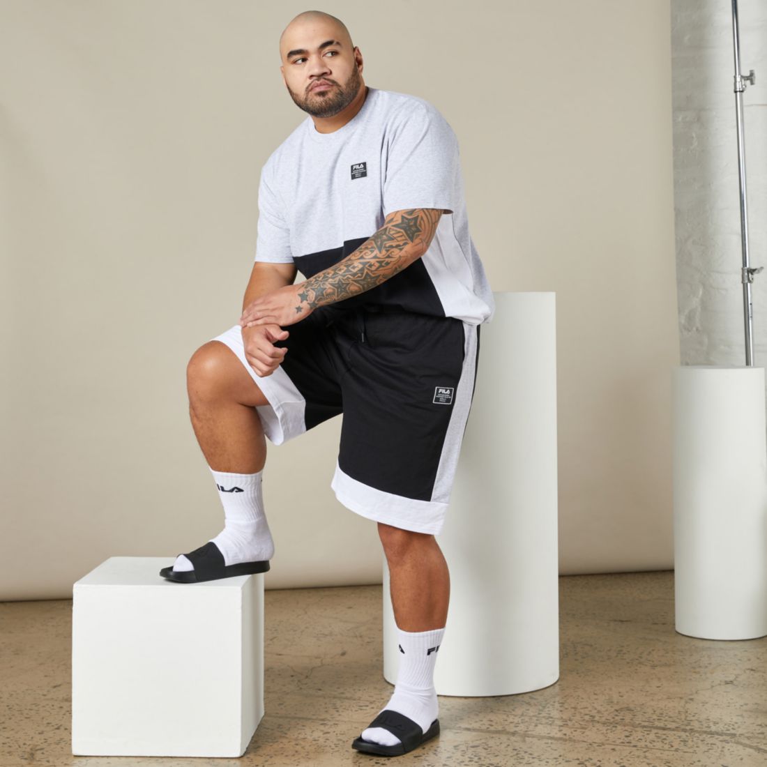 fila plus size shorts