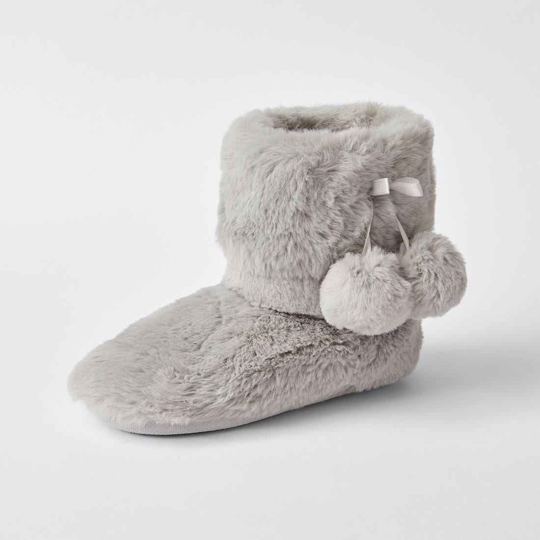 womens slipper boots grey