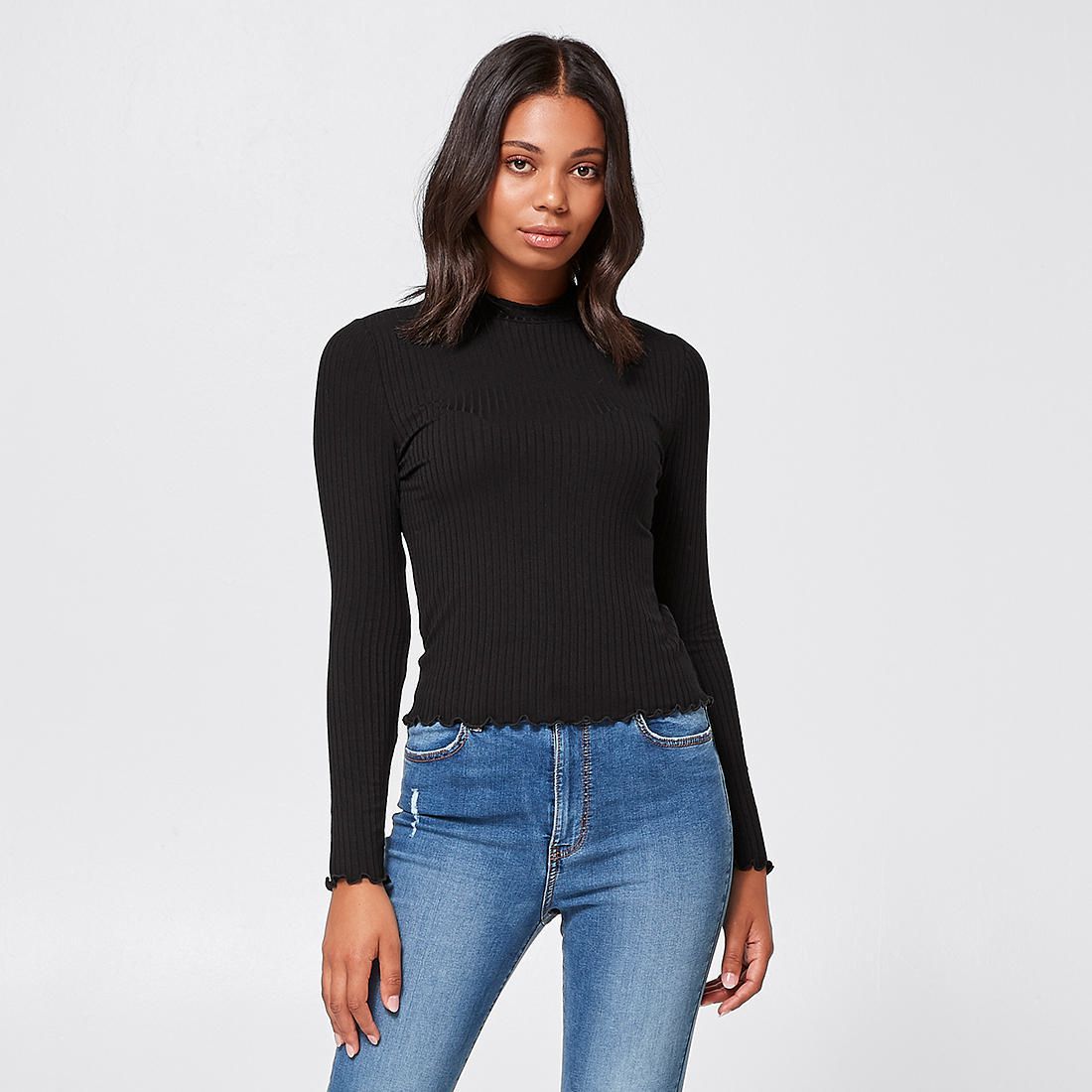 Lily Loves High Neck Ribbed T-Shirt 