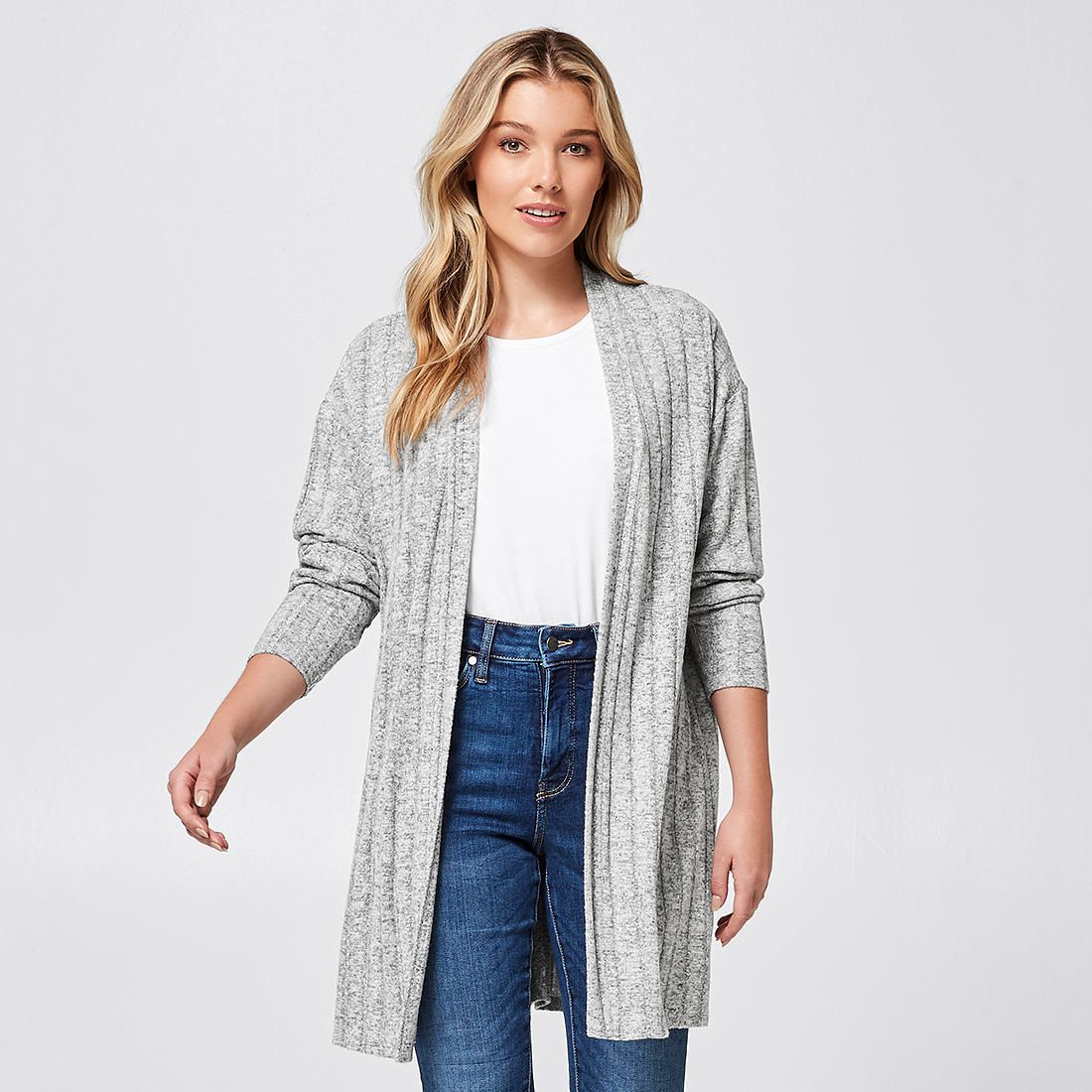 Cut and Sew Cardigan - Grey Marle 
