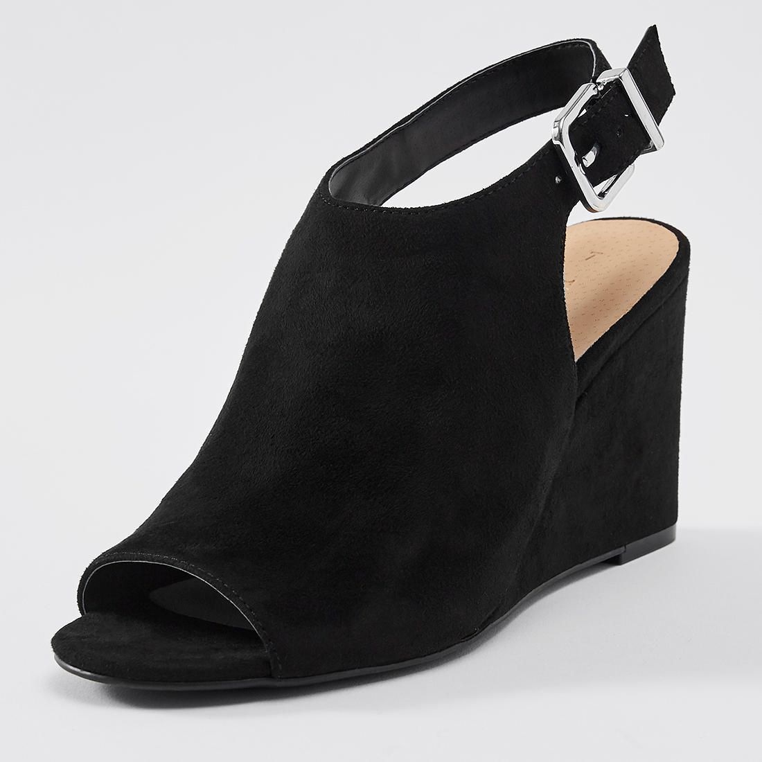 Deena Peep Toe Wedges Black Target Australia